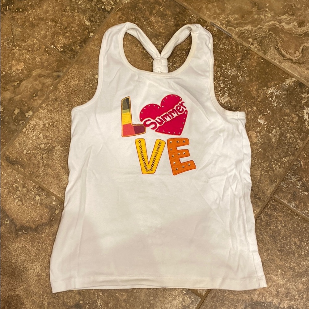 Gymboree White Cotton Tank Top